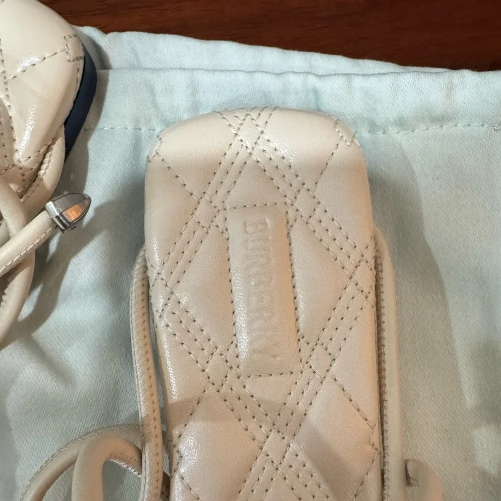 Cream Quilted Leather Ivy Shield Sandals Colour Soap Size 37 - Picture 6 of 10